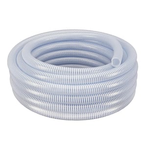 3/4 in. Dia x 100 ft. Clear Flexible PVC Suction and Discharge Hose with White Reinforced Helix