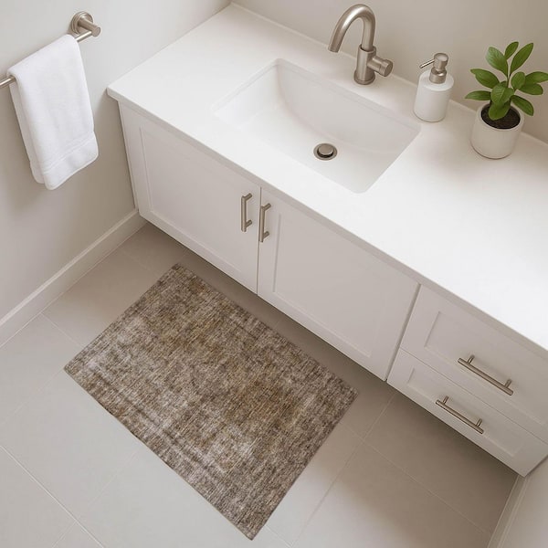 Mayfield Premium Machine Washable Abstract AMF1656 Brown 2 ft. x 3 ft. Area Rug