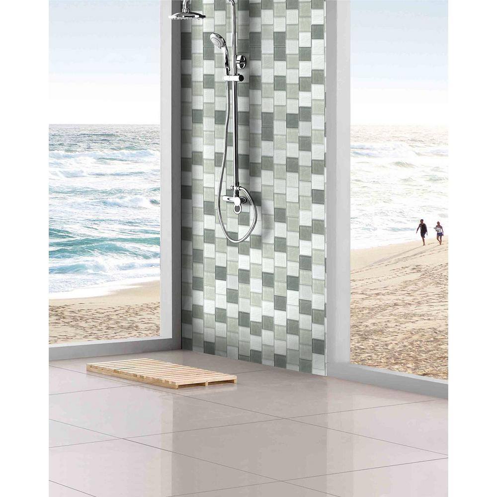 New Era Beige and Glass Linear Mosaic Wall Tile