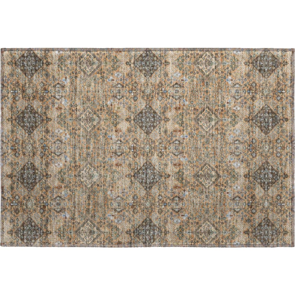Mayfield Premium Machine Washable Abstract AMF2478 Copper 2 ft. x 3 ft. Accent Rug price history on PriceWatchPro