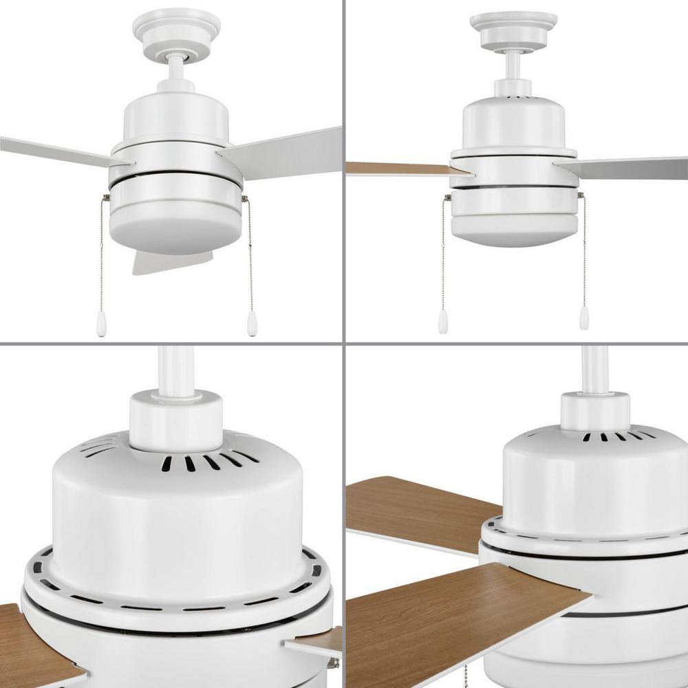 Satin White 52" Ceiling Fan with LED Light and Reversible Blades