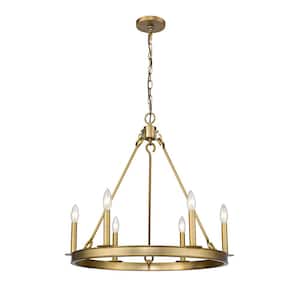 Barclay 6-Light Olde Brass Chandelier with No Shade