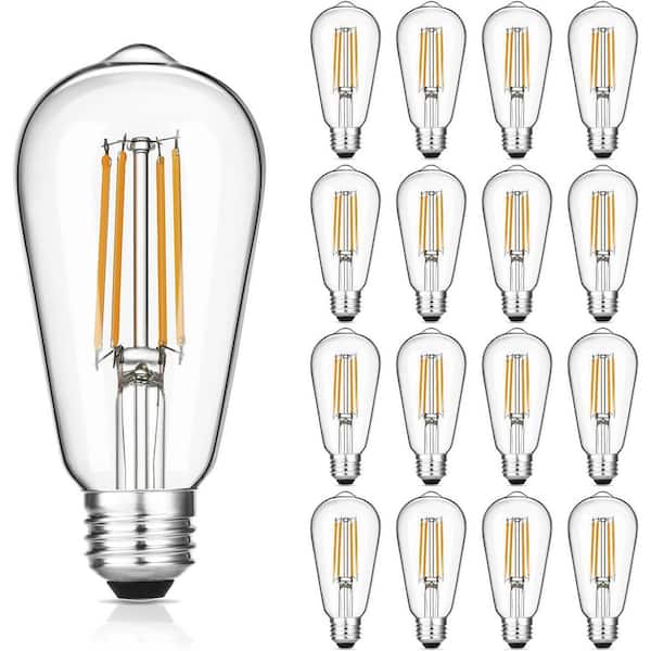 60-Watt Equivalent A50 Vintage LED Edison Bulbs Warm White 2700K (16-Pack)