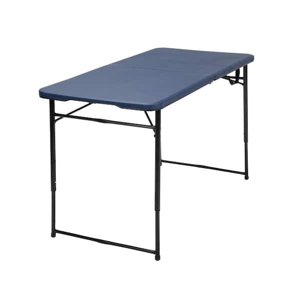 Cosco 48 in. Dark Blue Plastic Portable Folding High Top Table
