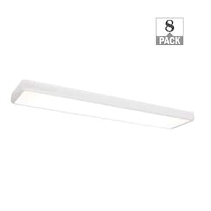 4 ft. x 10 in. White Back-Lit LED Panel Light 4000 Lumens 3000K 4000K 5000K Dimmable (8-Pack)