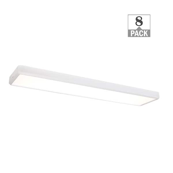 4 ft. x 10 in. White Back-Lit LED Panel Light Fixture 4000LM 50W 3000K 4000K 5000K Dimmable Kitchen Lighting (8-Pack)