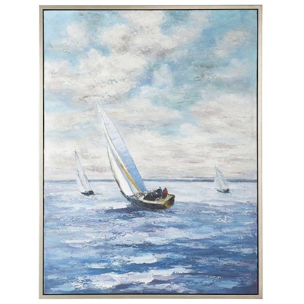 StyleCraft Blue Sails 1-Piece Framed Poster 37.75 in. x 49.75 in.