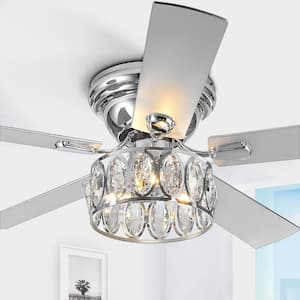 Hugger 52 in. Indoor Chrome Ceiling Fan with Crystal Light Kit and Remote Control Included