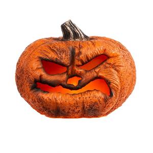 12 in. Rotten Scary Flaming LED Pumpkin