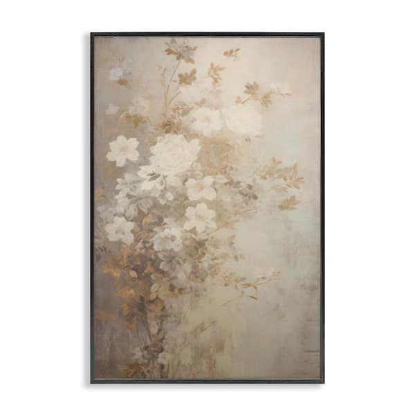 Muted Vintage Florals by LSR Creative Studio Black Framed Nature Giclee Art Print 18 in. x 12 in.