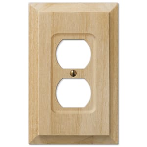 Cabin 1-Gang Unfinished Duplex Outlet Wood Wall Plate
