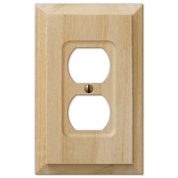 Amerelle Cabin 1-Gang Unfinished Duplex Outlet Wood Wall Plate