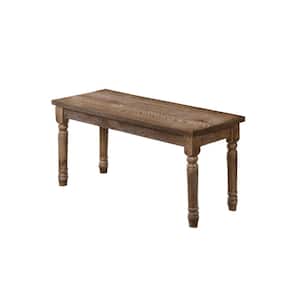 Paige Antique Natural Oak Dining Bench 40 in. D x 18.5 in. H