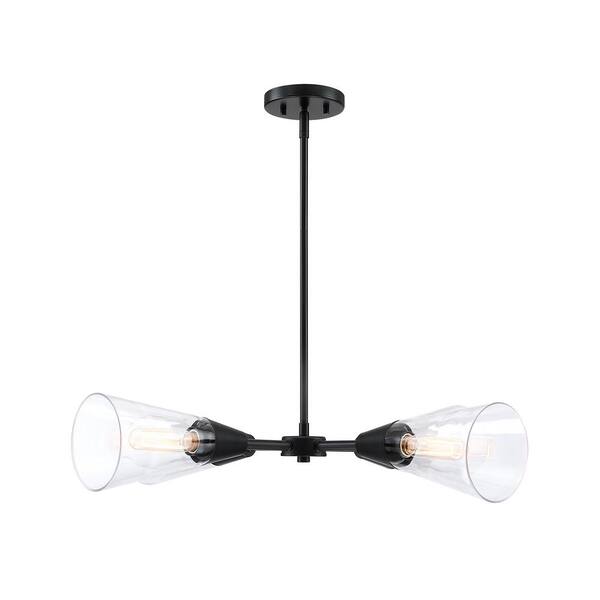 Designers Fountain - Norro 4-Light Matte Black Modern Geometric Chandelier for Dining Areas with No Bulbs Included