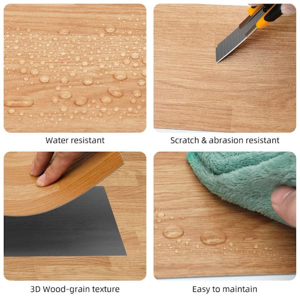 Jeedeson 30 Tiles 12 MIL 6 in. x 36 in. x 1. 8mm Peel and Stick