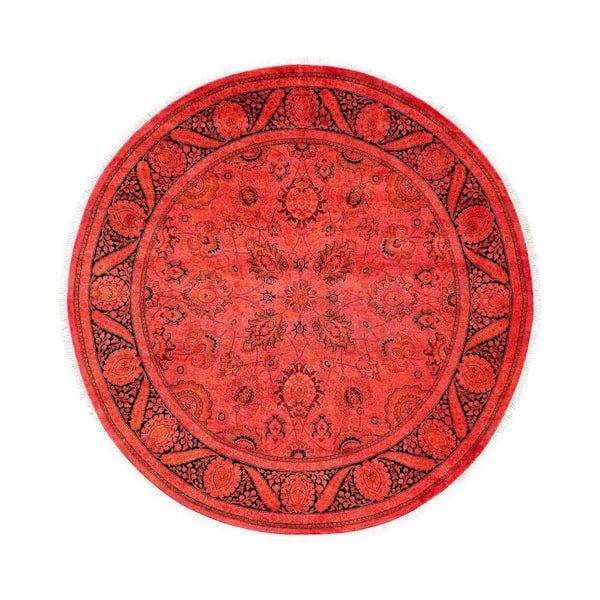Overdyed Pink 6 ft. x 6 ft. Solid Wool Indoor Area Rug