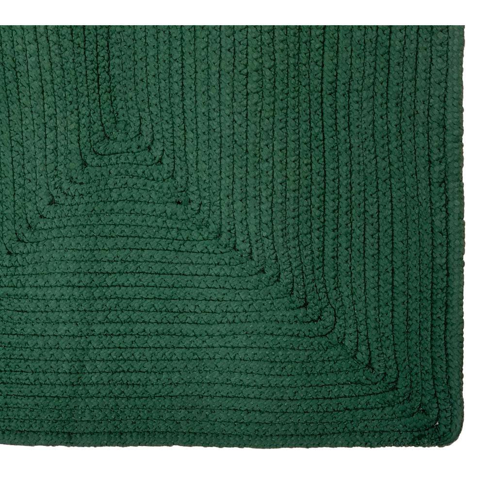 Hunter Green 48" Round Braided Reversible Synthetic Rug