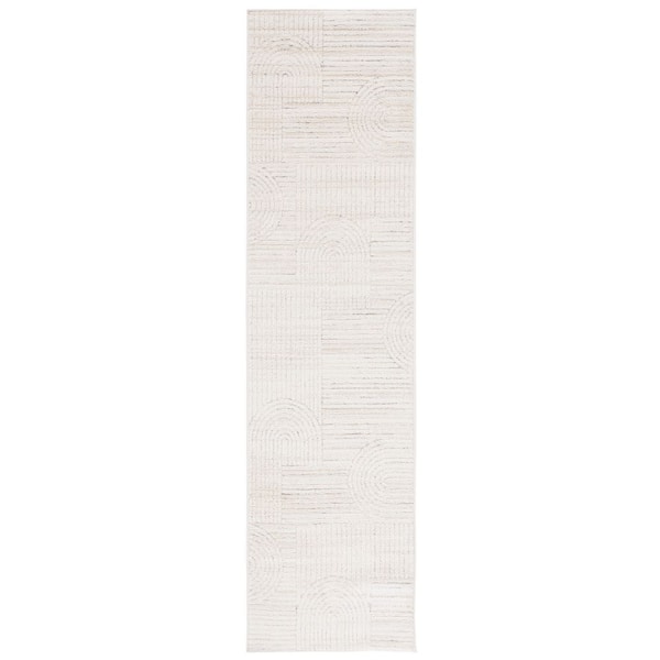 Elmhurst 2 ft. x 8 ft. Ivory/Gray High-Low Geometric Runner Rug