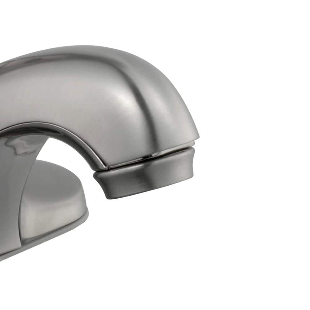 Polished Chrome Single-Handle Low-Arc Bathroom Faucet with Drain Kit