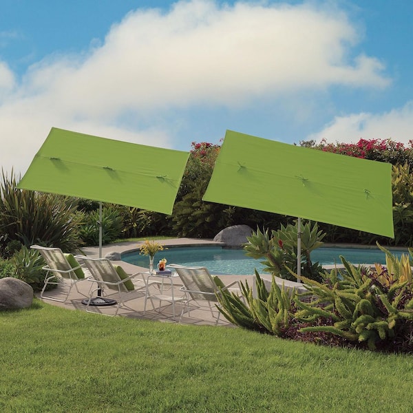 green rectangle patio umbrella G-Series Greenwich Giant 8.5' x 11' 882CAM-R by Frankford Umbrellas a removable cap for easy cleaning 6.5ft x 10ft Rectangular Patio