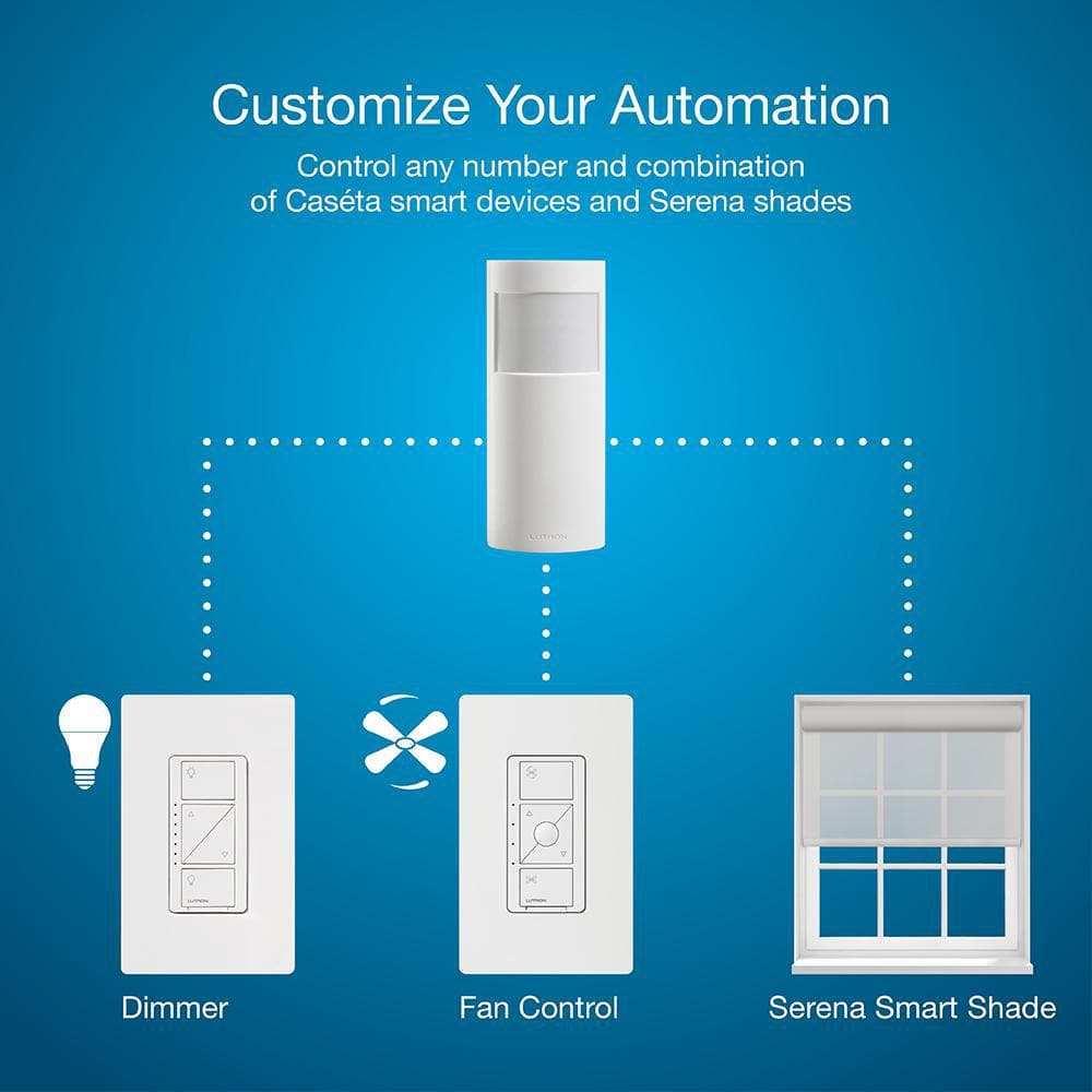 Caseta White Wireless Vacancy Motion Sensor with Auto Off