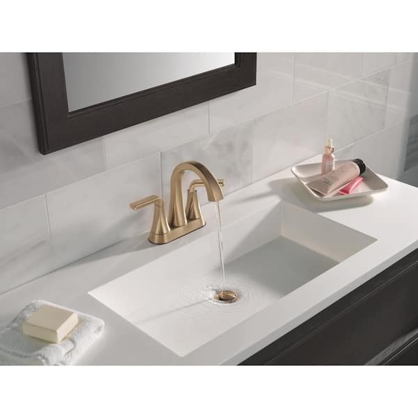 Delta Lineax Gold 4 in. Centerset Double Handle Bathroom Sink