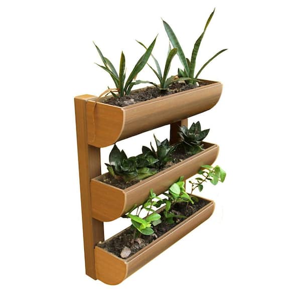 DC America City Garden + Chem Wood + Mini Wall Planter 3 Planting Containers
