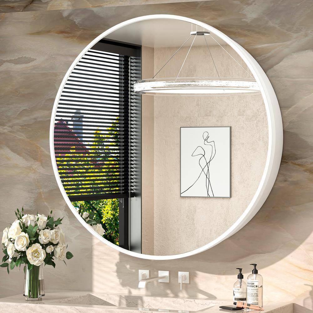 Have a question about KeonJinn 26 in. W. x 26 in. H Round White Metal ...