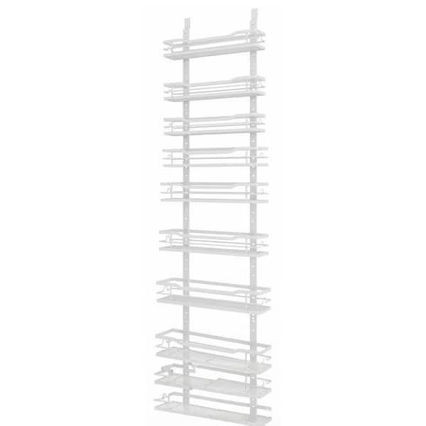 9-Shelf Black Over Door Hanging Metal Pantry Organizer Adjustable Basket Kitchen Storage Rack 1 Piece