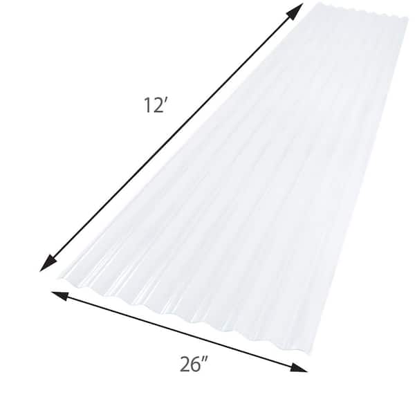 Palruf - 26 in. x 12 ft. Corrugated PVC Roof Panel in Clear