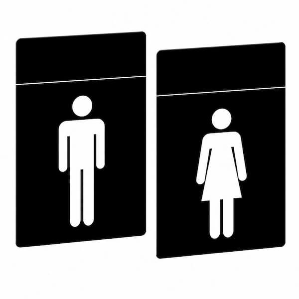 2 Pack Self-Adhesive Matte Vinyl Unisex Restroom Sign for Home or Business Door Wall, Easy Installation