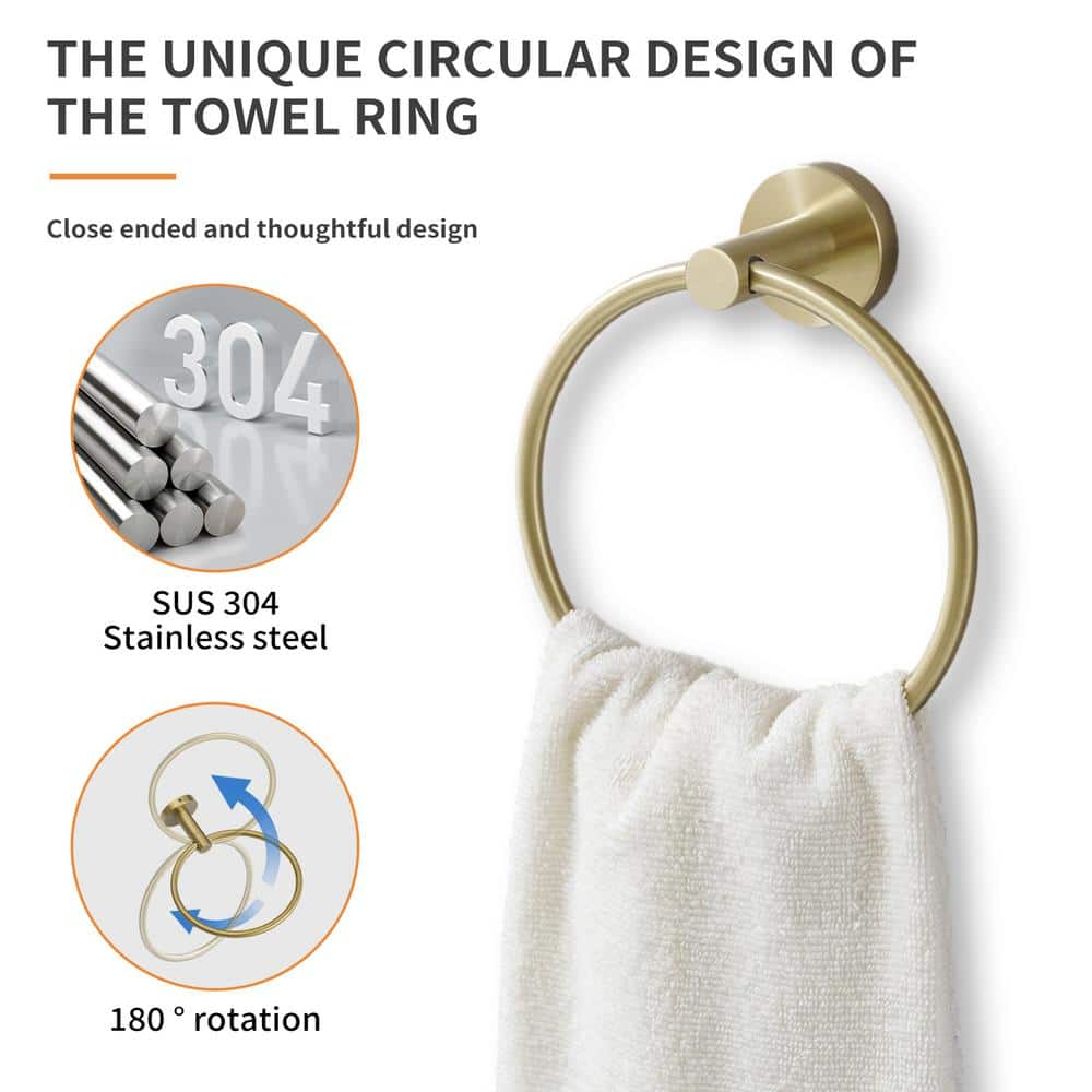 Brushed Gold Stainless Steel Bathroom Hardware Set