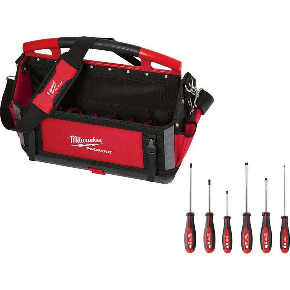 Milwaukee 20 in. PACKOUT Tote with 6-Piece Screwdriver Set 48-22-8320 ...