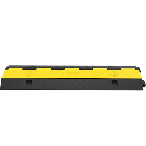 SKYSHALO Cable Protector Ramp 5 Packs 2 Channels 40 in. x 3.33 in. 3 ft. Rubber Modular Speed Bump Conduit Rated 11000 lbs. Load