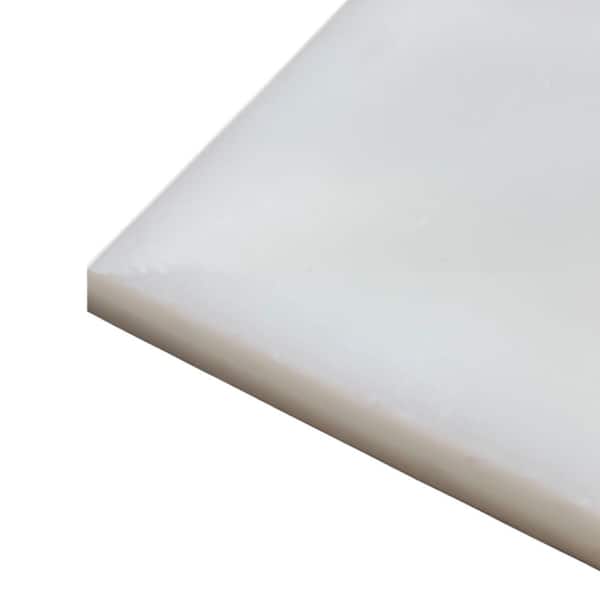 12 in. X 48 in. X 0.250 in. Smooth White Waterproof Polyethylene HDPE Sheet