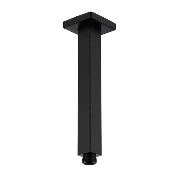 Boyel Living 7.87 in. 200mm Square Ceiling Mount Shower Arm in Matte Black