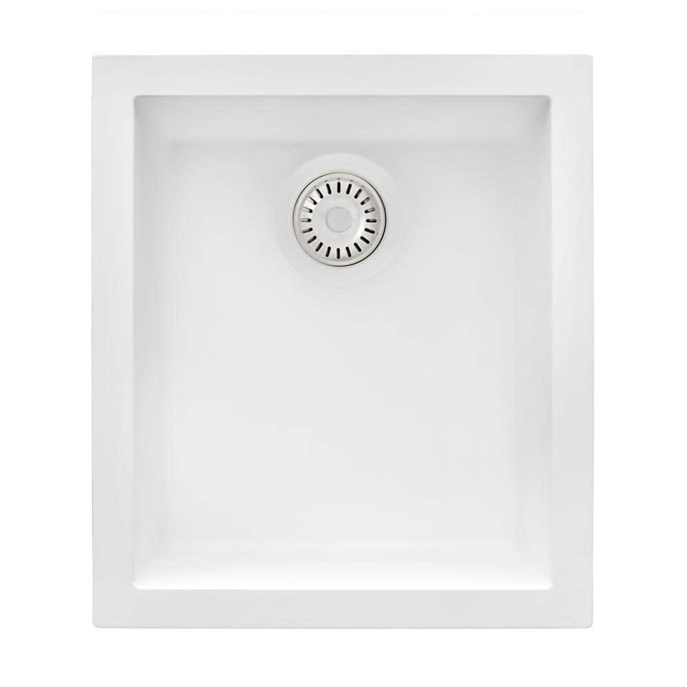 Arctic White Granite Composite Undermount Single Bowl Sink