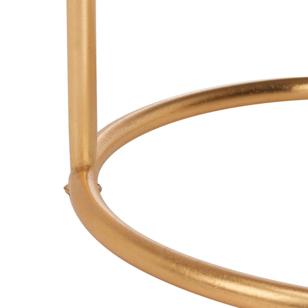 Tiny Gold and Mirrored Round Accent Table