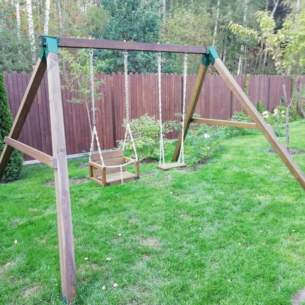 A-Frame Middle Swing Set Brackets Heavy-Duty Carbon Steel Swing Set Hardware DIY Bracket ‎Cyan Swing Set Kit (2-Pieces)
