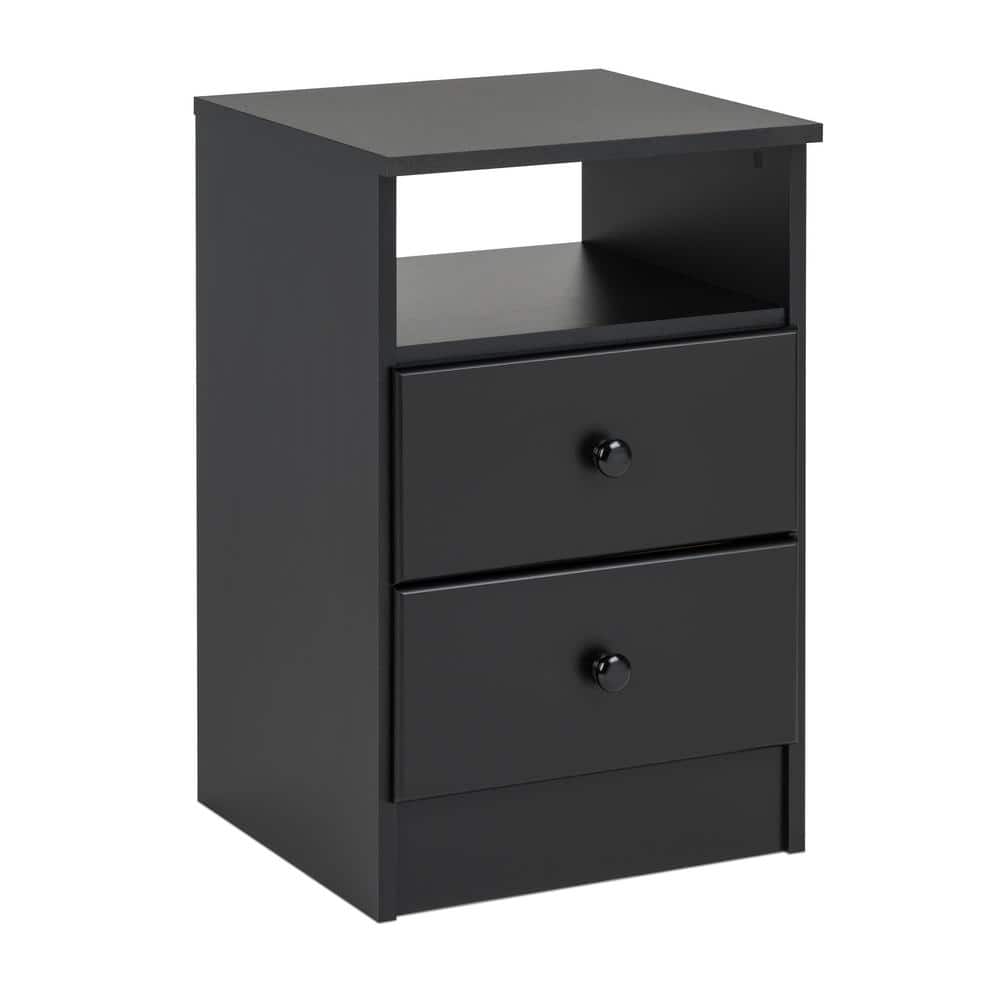Prepac Astrid 2Drawer Black Nightstand BDNH04021 The Home Depot