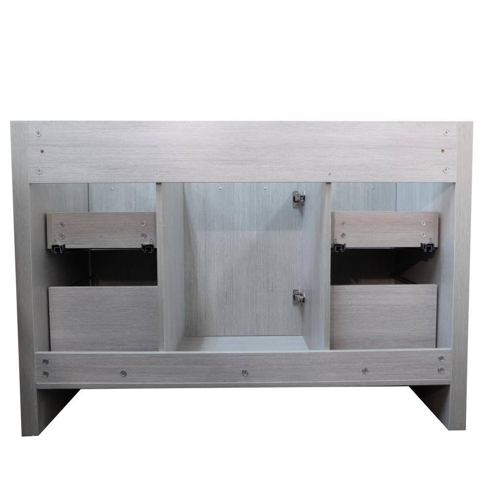 48" Gray Pine Single Vanity with White Ceramic Top