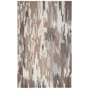 Makalu Brown/Ivory 8 ft. x 10 ft. Abstract Area Rug
