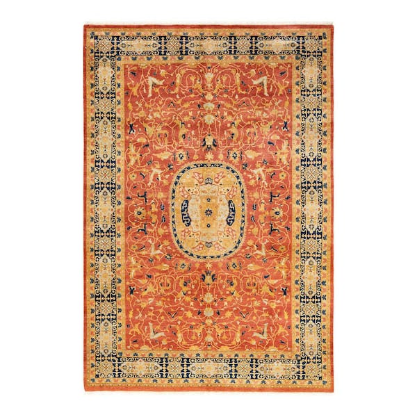 Solo Rugs Mogul One-of-a-Kind Traditional Orange 6 ft. 1 in. x 8 ft. 10 in. Oriental Area Rug
