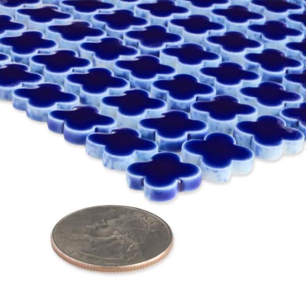 Merola Tile Fioretti Glossy Cobalt Blue 12 in. x 12 in. Porcelain