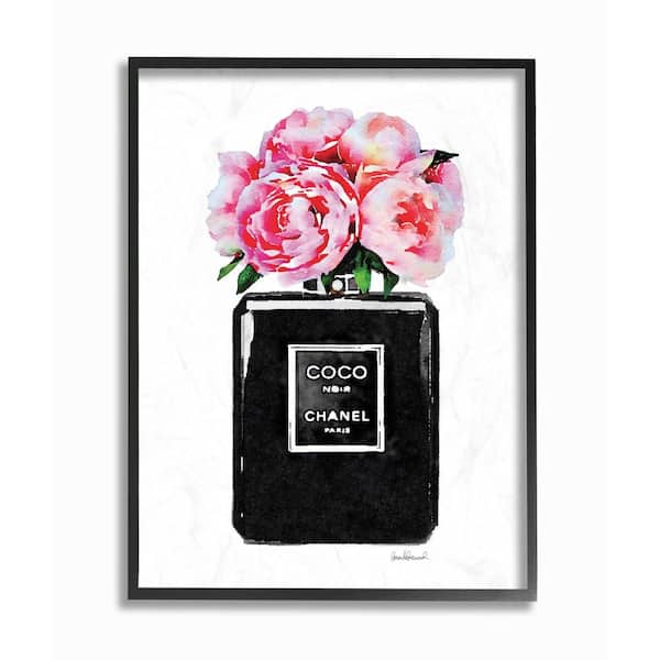 Stupell Industries Fashioner Flower Shoes Bookstack Pink Watercolor, Design  by Artist Amanda Greenwood Wall Art, 16 x 20, Black Framed