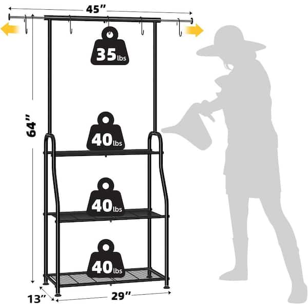 ITOPFOX 64 in. H x 13 in. W x 45 in. D Indoor/Outdoor Black Metal