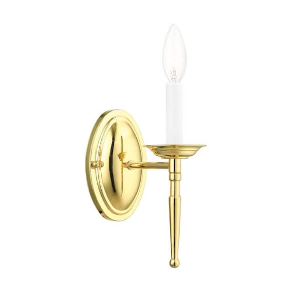 Deco 79 Traditional Simple Metal and Glass Candle Sconce, 20 by 6,  Polished