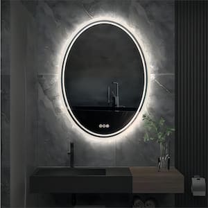 24 in. W x 32 in. H Large Oval Frameless Anti-Fog Backlit 3500-6500K Dimmable LED Wall Bathroom Vanity Mirror Hotel Spa