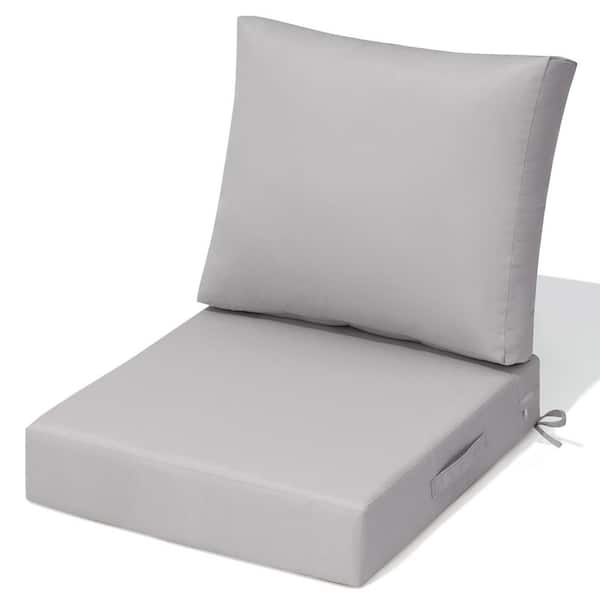 Unbranded 24 in. x 24 in. Outdoor Deep Seat Patio Couch Sofa Cushion Set in Light Gray