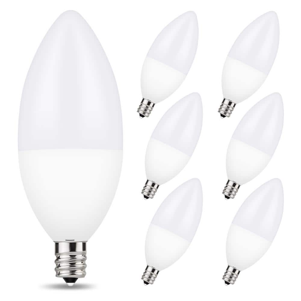 6 Pack 6W Warm White 3000K Dimmable Ubalot E12 LED Candle Light Bulbs 